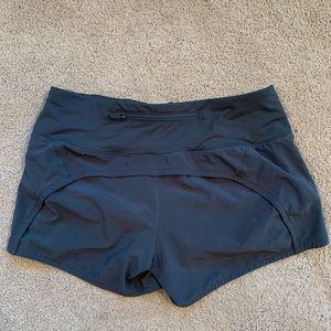 Lululemon shorts, gray/green color
